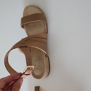 Nude Ankle strap flat sandals by Naturalizer, size 7.5